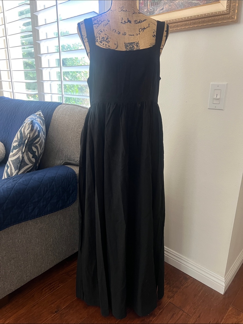Fashion Nova Black Square-Neck Maxi Dress